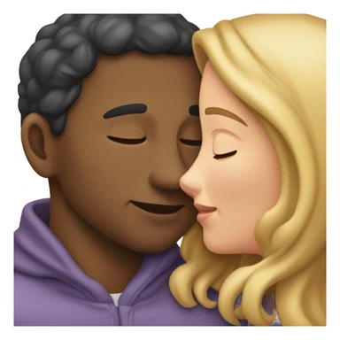 forehead kiss with hand on girl back sticker