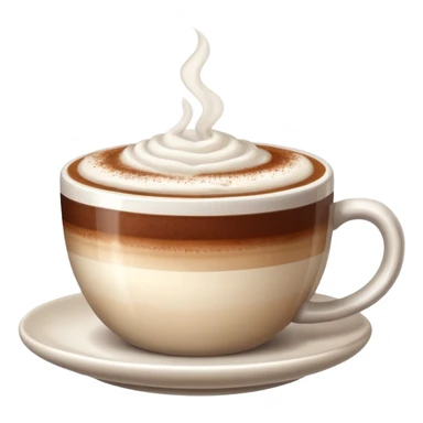 Cappuccino with frothy milk and a sprinkle of cocoa on top sticker