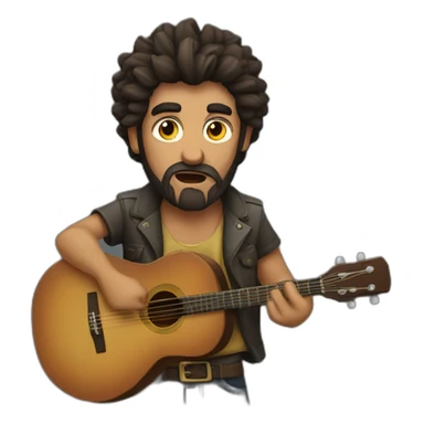 Gipsy guy with beard angry playing guitar sticker