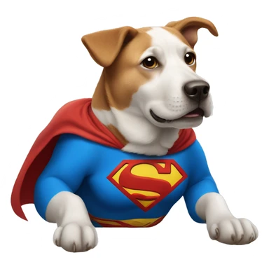 Dog wearing superman costume  sticker