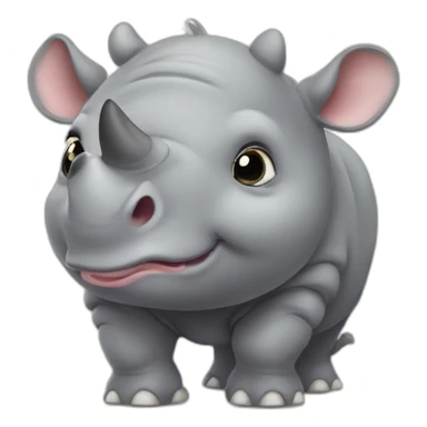 Cute little chubby Rhino sticker