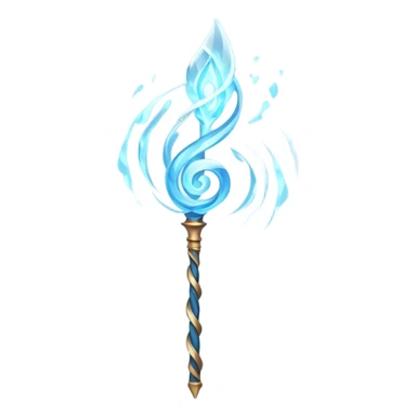 wind elemental staff object icon, fantasy magic staff, swirling wind aura, light blue glow, floating air particles, elegant design, 3D cartoon, mobile game icon style, centered, clean background, soft shadow, no text, no watermark
 sticker