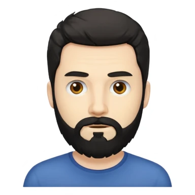 Hombre blanco con barba negra despeinado sticker