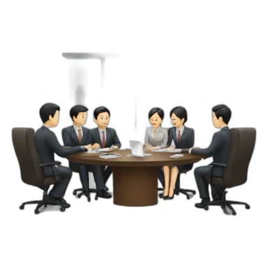 business meeting in asia sticker