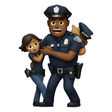 Police officer arresting someone  sticker