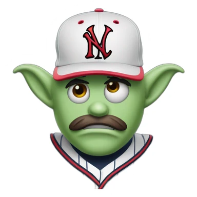 devil emoji with yankees cap sticker