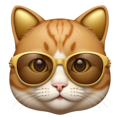Cat being a gangster, wearing gold chain and sunglasses sticker