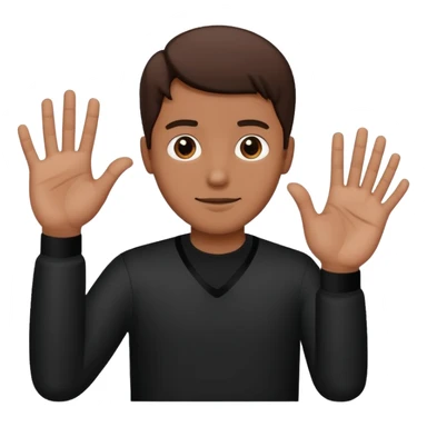 Un homme habillé en noir qui fait le signe 4 avec ça main  sticker