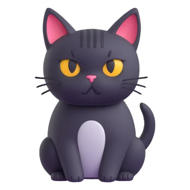 sad cat with a small frown sticker