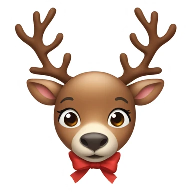 Cute reindeer with brown bow sticker