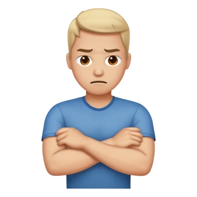Frustrated with arms crossed sticker