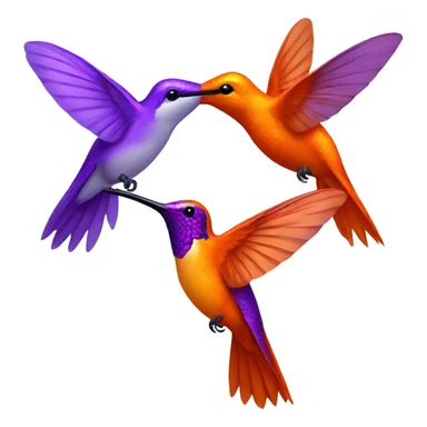 Orange Hummingbird and purple hummingbird sticker