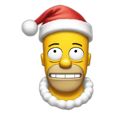 homer simpson with a Christmas hat sticker