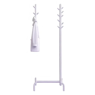 sleek white coat rack with apple-inspired minimalist design sticker