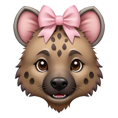Hyena with light pink bow  sticker