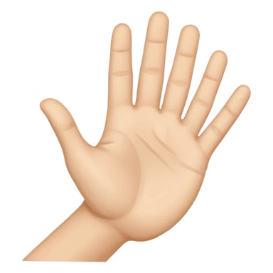 a hand held open with the palm facing upward sticker