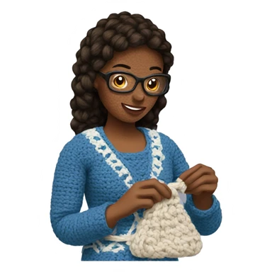 Woman crocheting  sticker