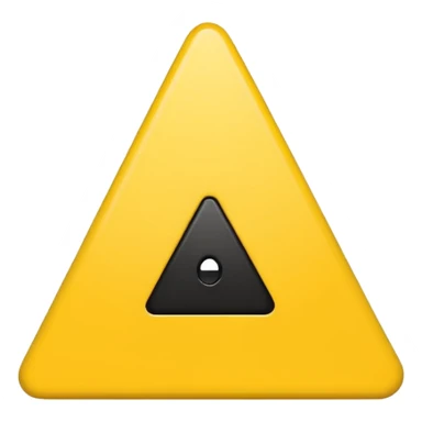 Emoji warning: yellow triangle, black exclamation mark, flat design, simple, emoji style. sticker