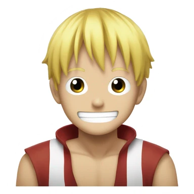 Luffy from One Piece anime with blonde hair sticker