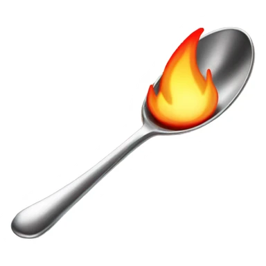 Spoon being heated by flame  sticker