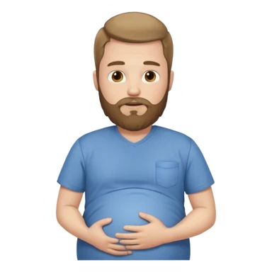 pregnant man with beard sticker