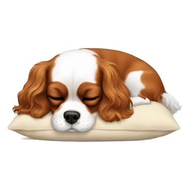 king charles spaniel dog sleeping in a pillow  sticker