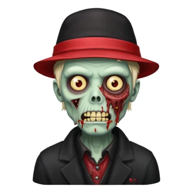 zombie in red hats black jacket sticker