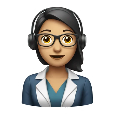 Virtual receptionist with headset sticker