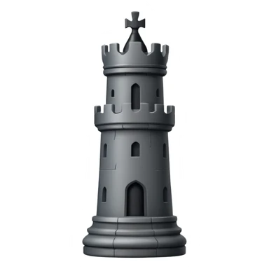 black rook chess piece, castle tower with battlements sticker