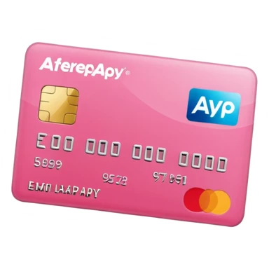 pink big afterpay word on a credit card sticker