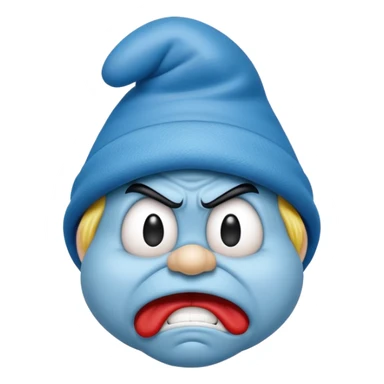 angry smurf  sticker