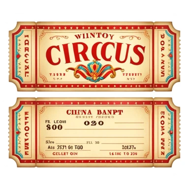 Vintage circus ticket sticker