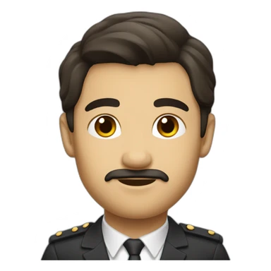 titular attache with dark hair and no mustache sticker