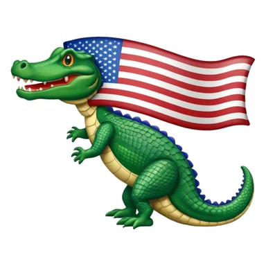 Gator with American flag sticker