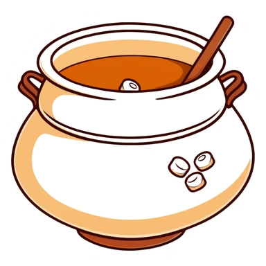 brown earthen matka pot filled with white rasgulla sweets sticker