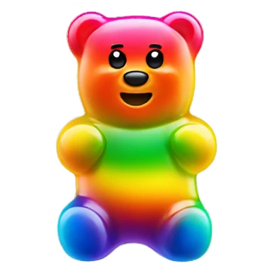 Rainbow colored Gummy bear  sticker