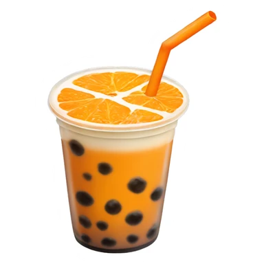 Boba tea orange sticker