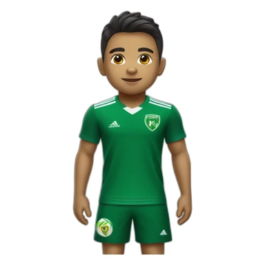 niño jugador de futbol con camiseta verde del Deportivo Cali de colombia sticker
