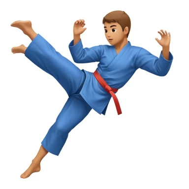 Karate kick in mid air sticker