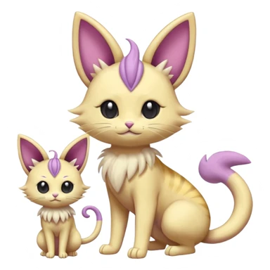  Fey Toony Meowth-Espeon-Skitty-Delcatty-Sprigatito-Purrloin-fusion-hybrid sticker