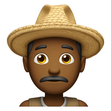 un emoji triste con un sombrero sticker