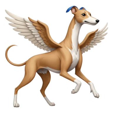 galgo con alas corriendo sticker