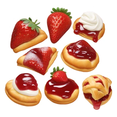 Strawberry pastries sticker