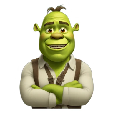 Shrek articulates saying no with hands sticker