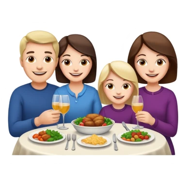 light family having dinner sticker