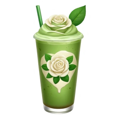 iced matcha latte white rose  sticker