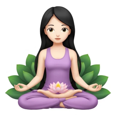 meditating girl with lotus sticker