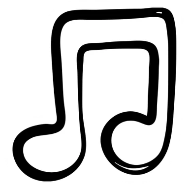 music icon, hand drawn black outlined style sticker