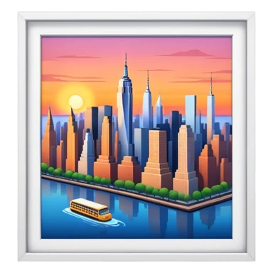 new york city sunset  sticker