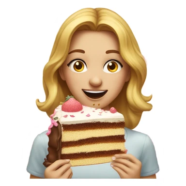 Girl eating cake  sticker